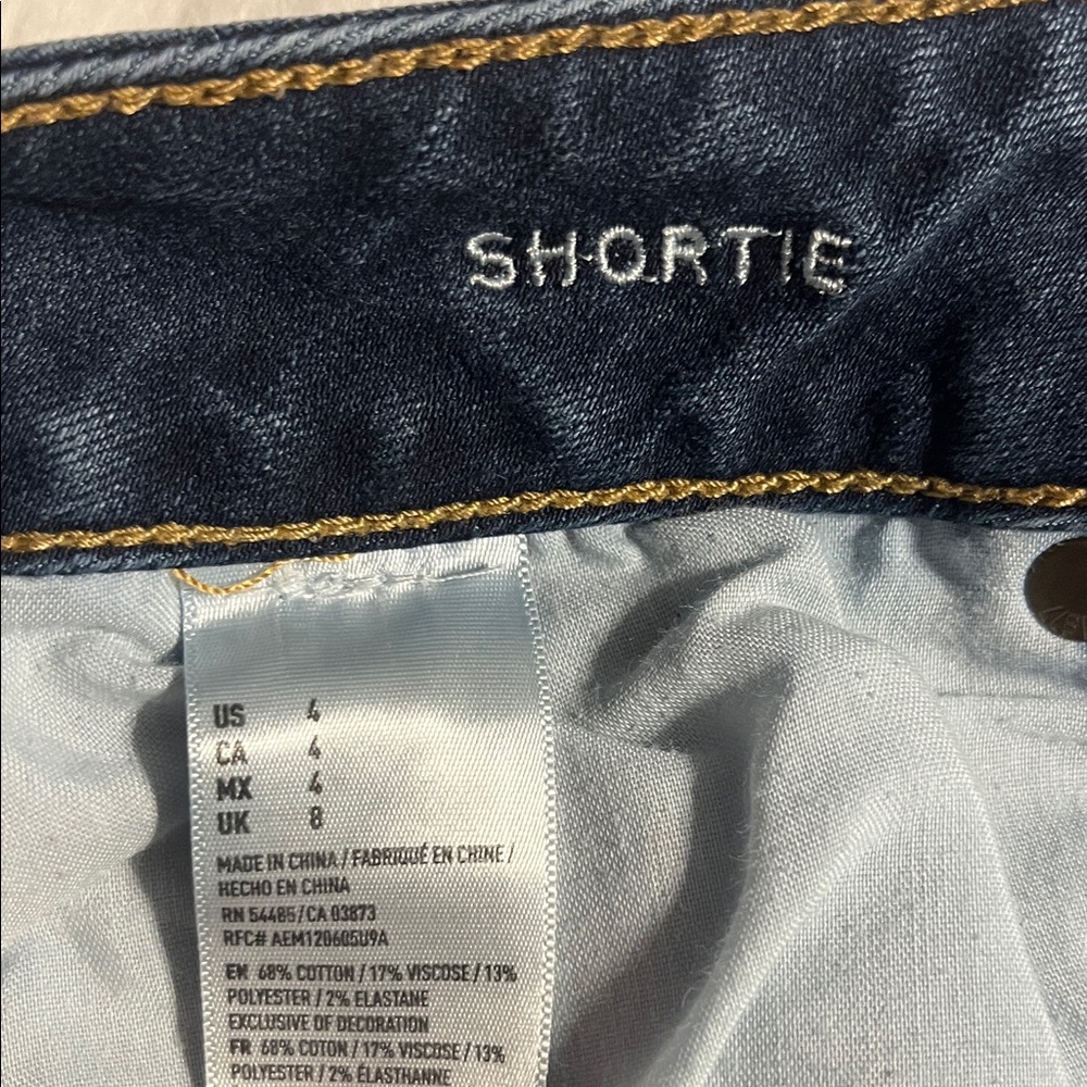 American Eagle Outfitters Dark Blue Jean Shorts - Picture 3 of 4